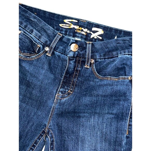 Seven7 Womens Tummyless High Rise Skinny Jean Size 4 Avalon Wash - Picture 5 of 8
